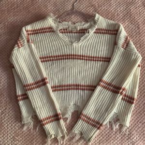 Detailed Stripped Sweater